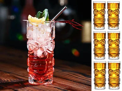 Tiki Cocktail Glazen - 6x410ml Tiki Cocktail Glazen - 6x410ml