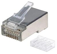 Intellinet Kabel Intellinet verpakking van 90 stuks Cat6 modulaire RJ45-stekkers STP 3-voudige klem voor massieve draad 90 stekkers in pot 790628 Krimpcontact