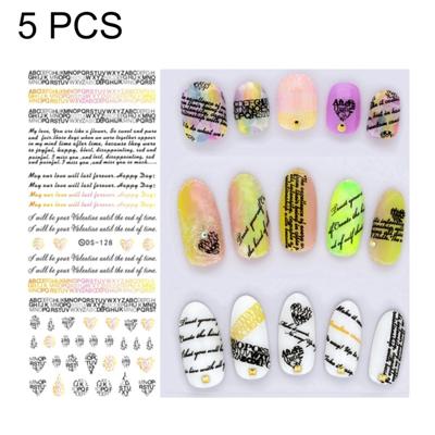 DS116-134 5 PCS 13 patronen DIY Design schoonheid Water overdracht Harajuku nagels Art Sticker Nail Art Decoratie accessoires willekeurige kleur leve