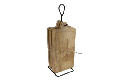 Onderbord met standaard XL naturel s4 hout 35x12x10cm