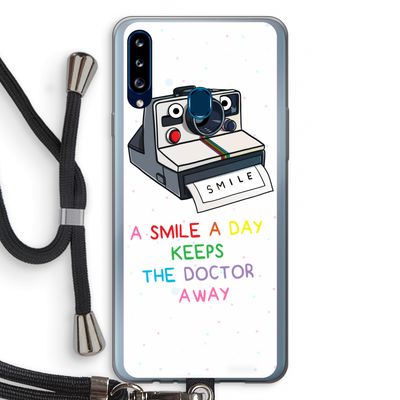 Smile: Samsung Galaxy A20s Transparant Hoesje met koord