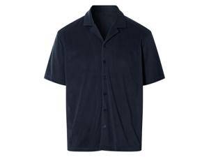 LIVERGY Badstof heren shirt (Marineblauw, XL)