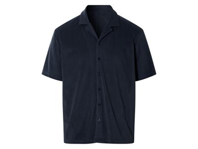 LIVERGY Badstof heren shirt (Marineblauw, M)
