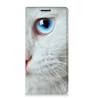 Motorola Edge 20 Pro Hoesje maken Witte Kat