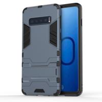 Schokbestendige PC + TPU Case voor Galaxy S10 met houder (marineblauw)