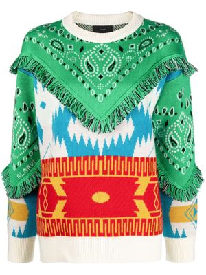 Alanui pull Icon Bandana à franges - Vert