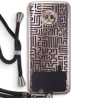 Moroccan Print: Motorola Moto G6 Transparant Hoesje met koord