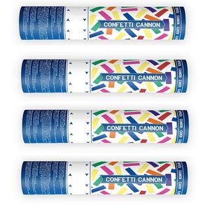 Feestpakket van 8x stuks confetti papier kanonnen kleuren mix 20 cm - Confetti