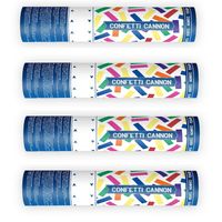Feestpakket van 8x stuks confetti papier kanonnen kleuren mix 20 cm - Confetti - thumbnail