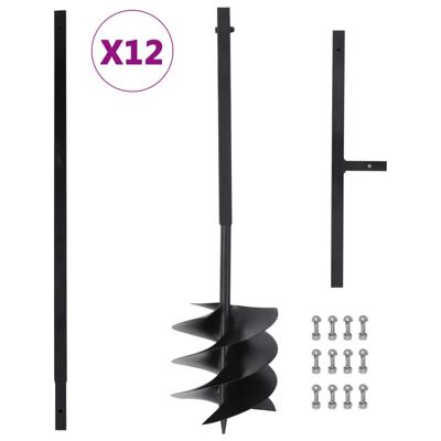 Grondboor met handvat 250 mm met verlengbuis 12 m staal