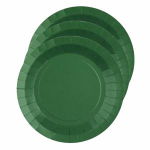 Santex Bordjes karton - 10x - rond - donkergroen - 22 cm - feestbordjes