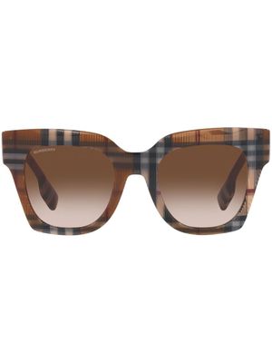 Burberry Eyewear lunettes de soleil Kitty à carreaux - Marron