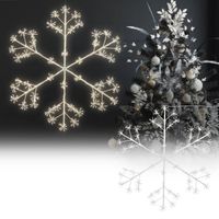 Kerstdecoratie LED Sneeuwvlok met 384 warm witte LED's IP44 120 cm - thumbnail