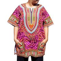 Voor heren Moderne Afrikaanse outfits Grote maten Afrikaanse print Dashiki Maskerade Volwassenen Top Feest Lightinthebox