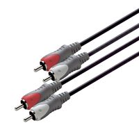 Scanpart RCA kabel - 2xtulp naar 2xtulp 1,5m Luidspreker kabel Zwart - thumbnail