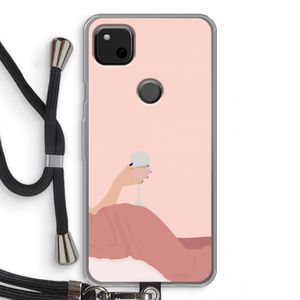 Wine: Pixel 4a Transparant Hoesje met koord