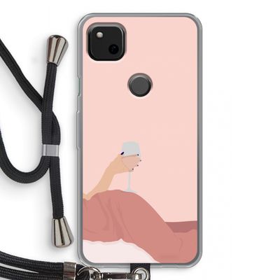 Wine: Pixel 4a Transparant Hoesje met koord