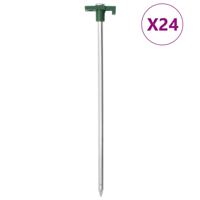 VidaXL Tentharingen 24 st 7 mm 25 cm gegalvaniseerd staal polypropeen