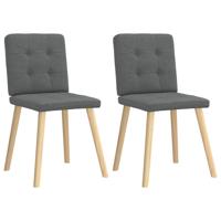 Eetkamerstoelen 2 st stof donkergrijs