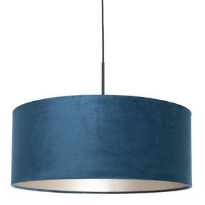 Steinhauer Hanglamp Sparkled zwart met blauw velvet 8248ZW