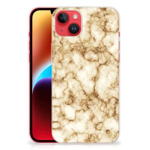 iPhone 14 Plus TPU Siliconen Hoesje Marmer Goud