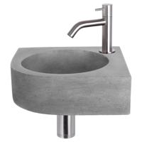 Differnz Cleo fonteinset beton donkergrijs - kraan gebogen - 31.5 x 31.5 x 10 cm - mat chroom Differnz Cleo fonteinset beton donkergrijs - kraan gebogen - 31.5 x 31.5 x 10 cm - mat chroom