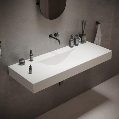 Wastafel Ideavit Solidvolo 120x48x11 cm Solid Surface Mat Wit