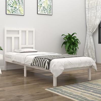 Bedframe zonder matras massief grenenhout wit 90x190 cm