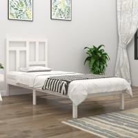 Bedframe zonder matras massief grenenhout wit 90x190 cm