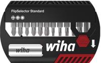 Wiha bitset flipselector standard 25 mm phillips, pozidriv, torx® 15-delig 1/4" c6,3 met riemclip in blister - 39060 - 39060a