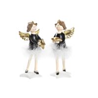 Kerstversiering DKD Home Decor Hars Engel (8 x 9 x 20 cm) (2 Stuks)