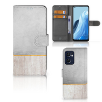 OPPO Find X5 Lite | Reno 7 5G Book Style Case Wood Concrete - thumbnail