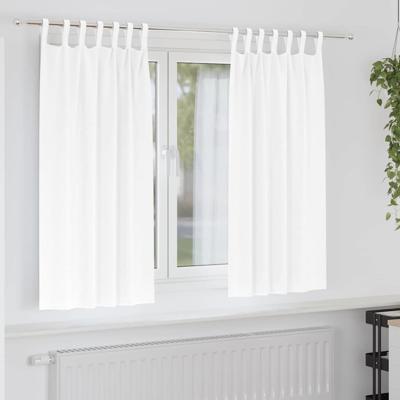 Gordijnen met gordijnen 2 pcs Zuiverwit Polyester