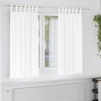 Gordijnen met gordijnen 2 pcs Zuiverwit Polyester