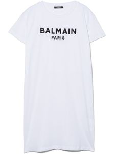 Balmain Kids robe à logo imprimé - Blanc