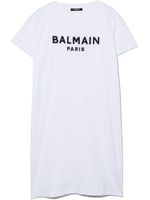 Balmain Kids robe à logo imprimé - Blanc