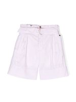 Scotch & Soda short rayé à taille haute - Blanc