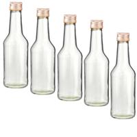 Fles - Set van 70x stuks - met schroefdop - transparant - 200 ml - glas