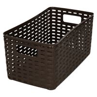 PlasticForte Opbergmand - Kastmand - rotan kunststof - donkerbruin - 5 Liter - 15 x 28 x 13 cm   - - thumbnail