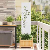 Tuin decoratief paneel Wit 32 x 140 cm Koudgewalst staal