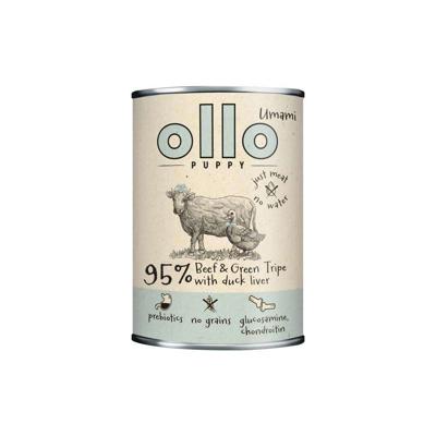 OLLO Puppy Umami Rundvlees en Groene Pens met Eendenlever - natvoer voor honden - 850g