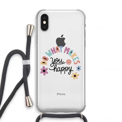 Happy days: iPhone XS Transparant Hoesje met koord