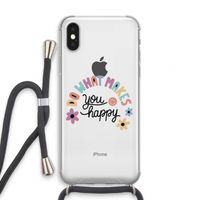 Happy days: iPhone XS Transparant Hoesje met koord