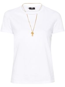 Elisabetta Franchi t-shirt à découpes - Blanc