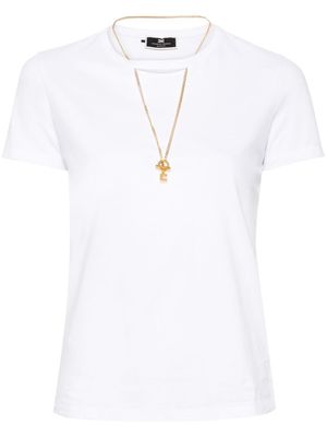 Elisabetta Franchi t-shirt à découpes - Blanc