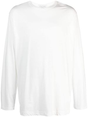 Yohji Yamamoto t-shirt en coton à épaules tombantes - Blanc