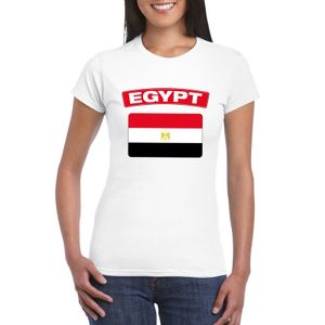 T-shirt met Egyptische vlag wit dames