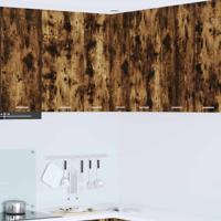 Hangkast Gerookte Eik en Wit 57 x 57 x 80 cm Bewerkt hout