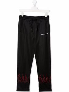 Vision Of Super Kids pantalon de jogging droit à imprimé flamme - Noir