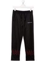 Vision Of Super Kids pantalon de jogging droit à imprimé flamme - Noir